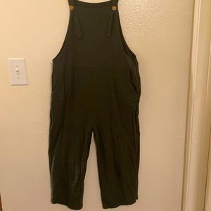 Boho green overalls size Medium